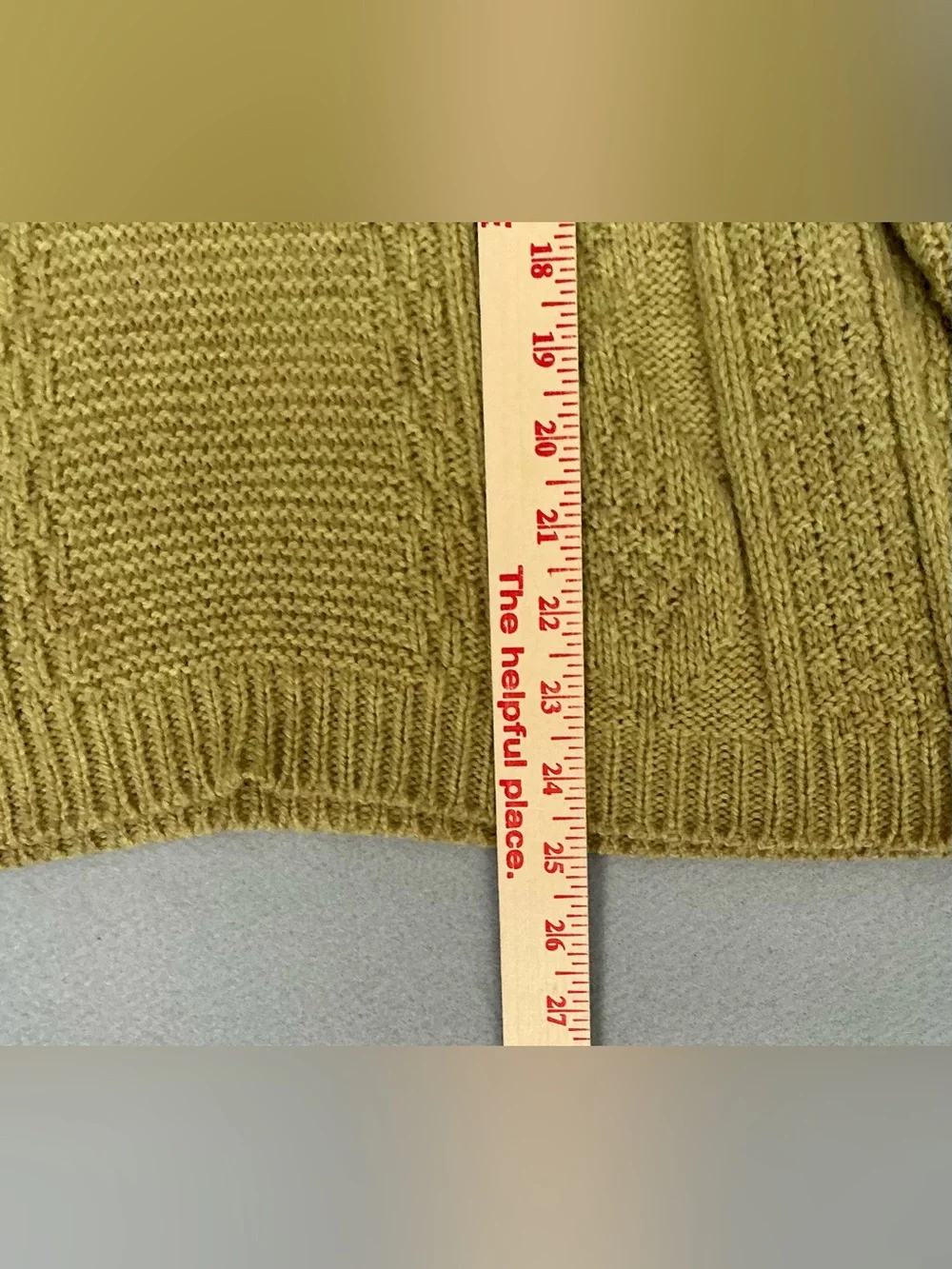 Vintage Campus Men Sz 18 XL Yellow Cable Knit V-Neck Sweater Made In USA Grandpa